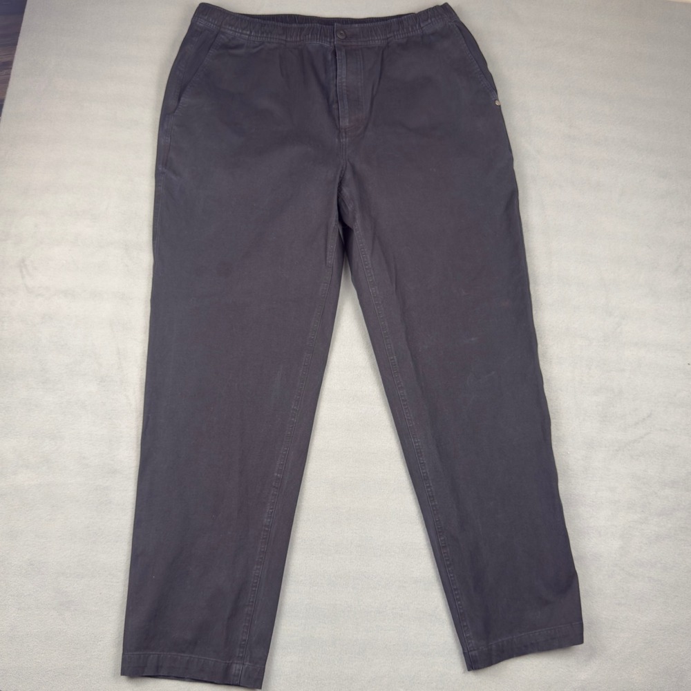 Vuori Mens Ripstop Pant Charcoal Gray Elastic Waist Stretch Cotton XXL V476‎